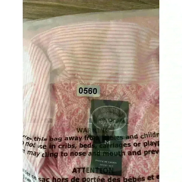 Vtg Laura Ashley Babydoll Nightgown Sleeveless Button Front Collared Bow Pink M - Picture 11 of 11